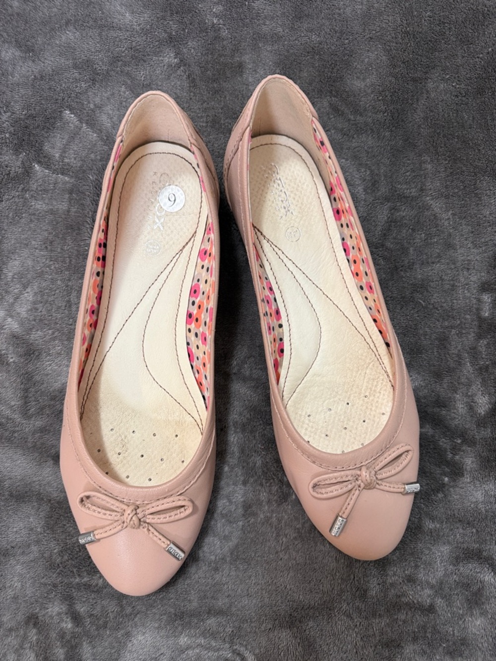 Geox Women's Blush Pink Bow Ballet Flats